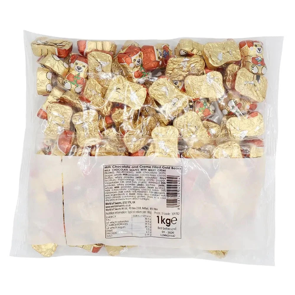 Christmas Milk Chocolate Sweets | Gold Bears 1kg or Festive Chocolate Assortment