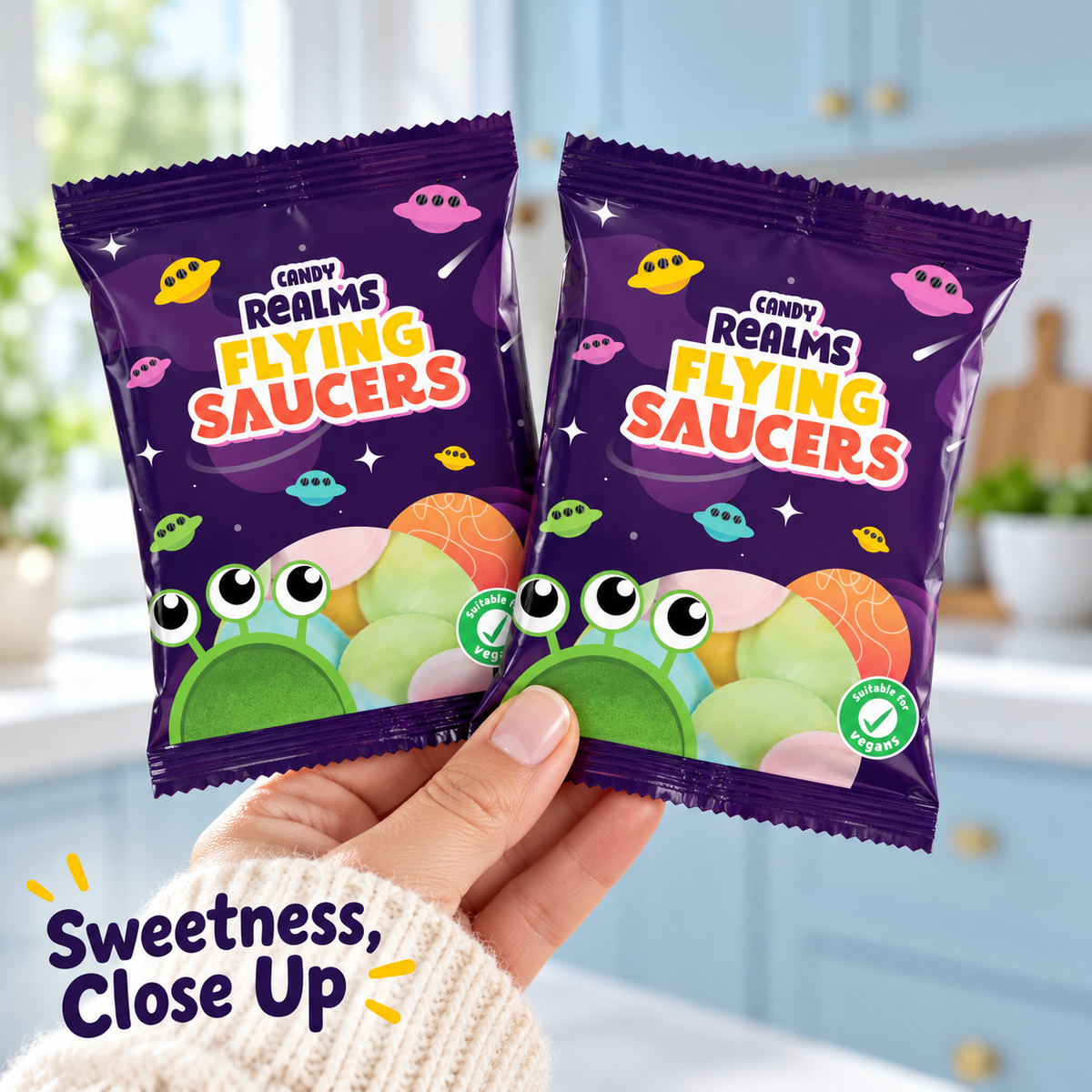 Candy Realms Flying Saucers Sweets 36g | Packs of 2, 6 or 12