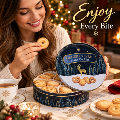 Danish Style Butter Cookies 300g | Christmas Reindeer Biscuit Tin