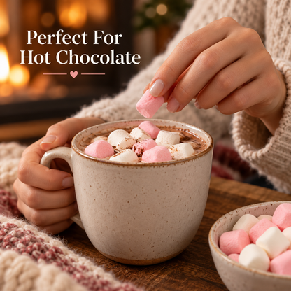 1kg Pink & White Mini Marshmallows | Halal Beef Gelatin Sweets for Baking, Hot Chocolate & Parties