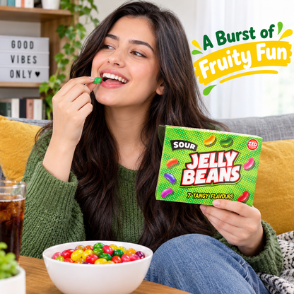 Zed Candy Sour Jelly Beans 120g Fruity Sweets Packs of 2, 6 or 12