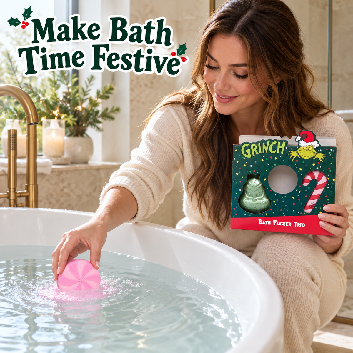 The Grinch Bath Fizzer Trio Gift Set 160g | 3 Christmas Bath Fizzers