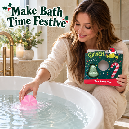 The Grinch Bath Fizzer Trio Gift Set 160g | 3 Christmas Bath Fizzers