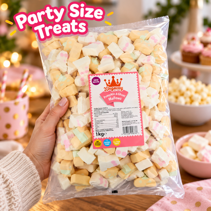 Pumpkin & Ghost Marshmallows 1kg | Vanilla Halloween Sweets for Parties & Pick n Mix