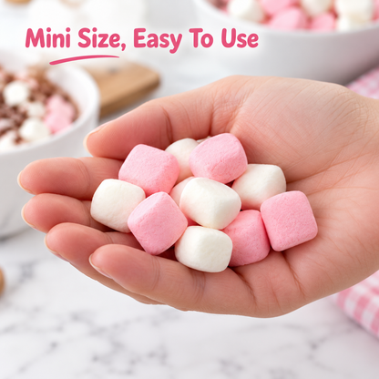 1kg Pink & White Mini Marshmallows | Halal Beef Gelatin Sweets for Baking, Hot Chocolate & Parties