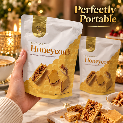 Luxury Honeycomb Pieces 90g Crunchy Sweet Confectionery Vegan Vegetarian Dessert Topping