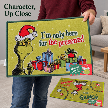 Grinch Christmas Door Mat 60 x 40cm Washable Festive Mat Single or Set of 2