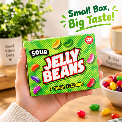 Zed Candy Sour Jelly Beans 120g Fruity Sweets Packs of 2, 6 or 12