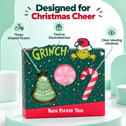 The Grinch Bath Fizzer Trio Gift Set 160g | 3 Christmas Bath Fizzers