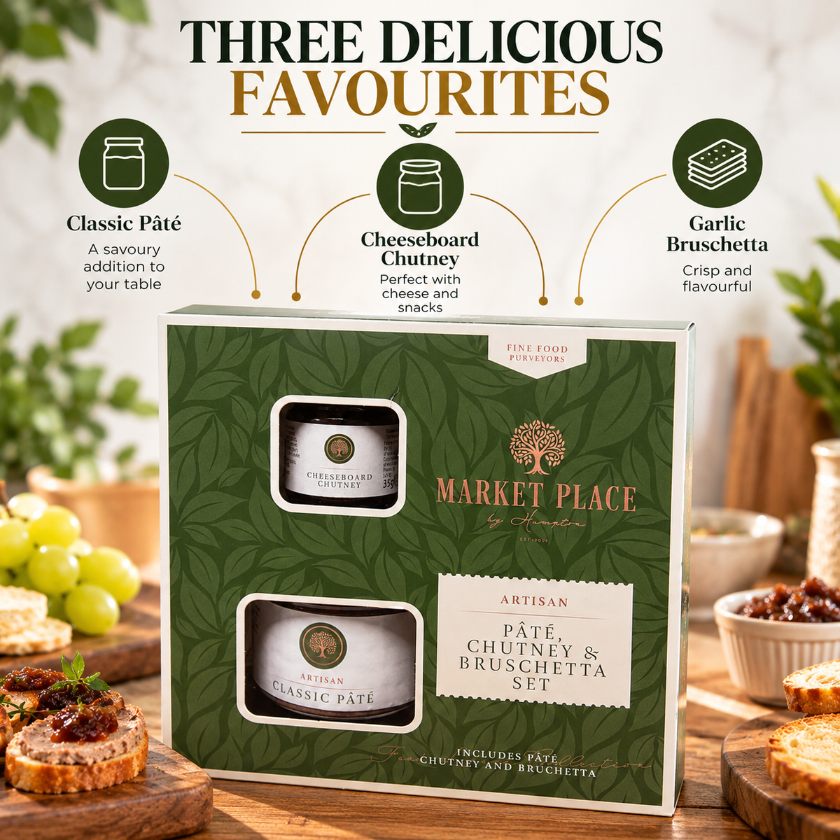 Market Place by Hampton Pâté Chutney & Bruschetta Gift Set 265g