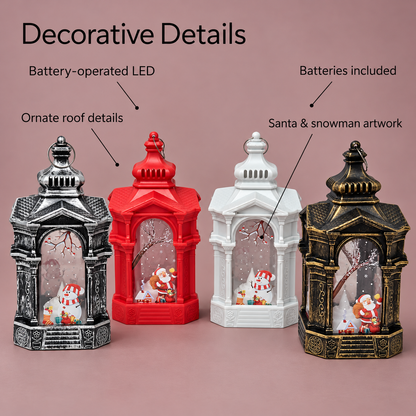 Christmas LED Decorative Lanterns Santa Snowman Battery Lights 20cm