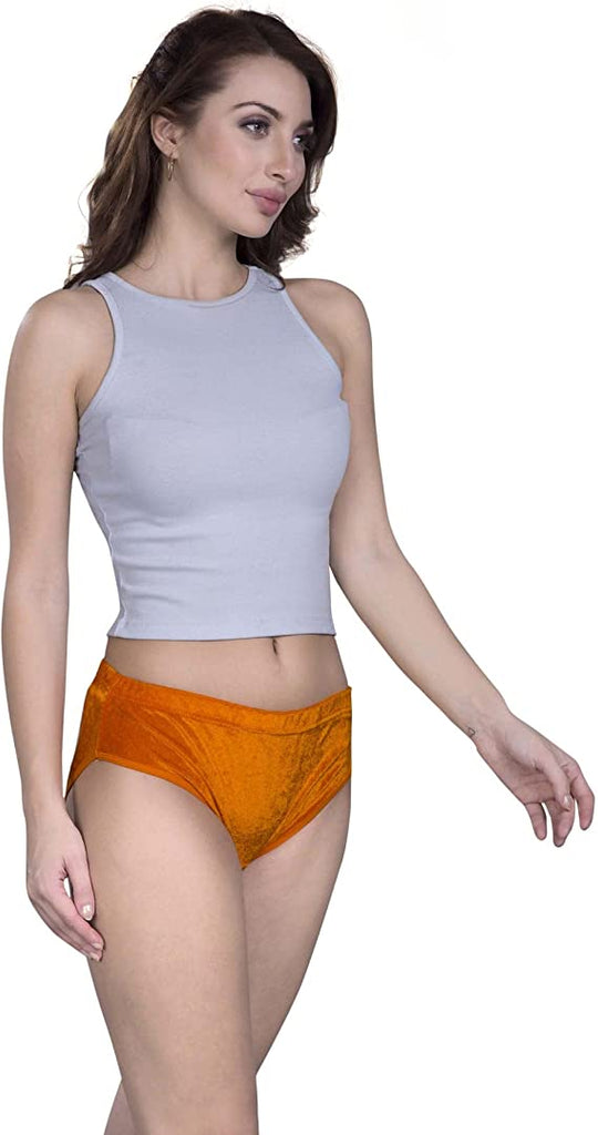 Velvet Soft Knickers Women Girls Shinny Leather Look Breathable Panties Underwear Stretchy Ladies Daily Wear
