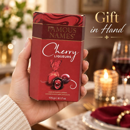Cherry Liqueur Dark Chocolates 175g Gift Box Single or Pack of 2