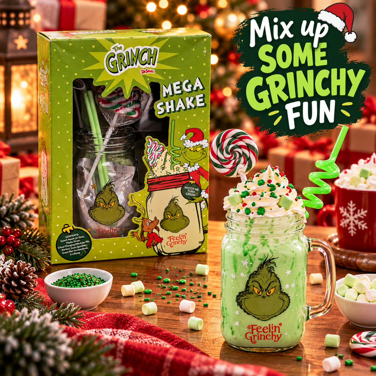 The Grinch Mega Shake Colour Changing Milkshake Gift Set