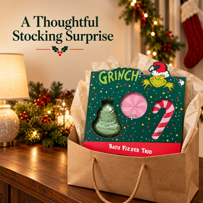 The Grinch Bath Fizzer Trio Gift Set 160g | 3 Christmas Bath Fizzers