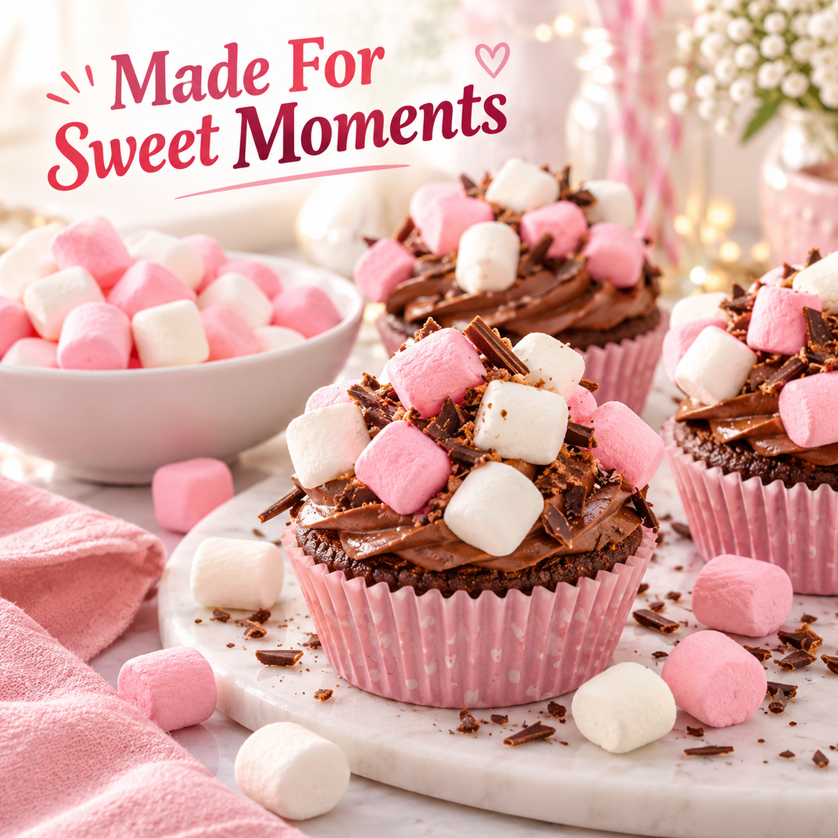 1kg Pink & White Mini Marshmallows | Halal Beef Gelatin Sweets for Baking, Hot Chocolate & Parties