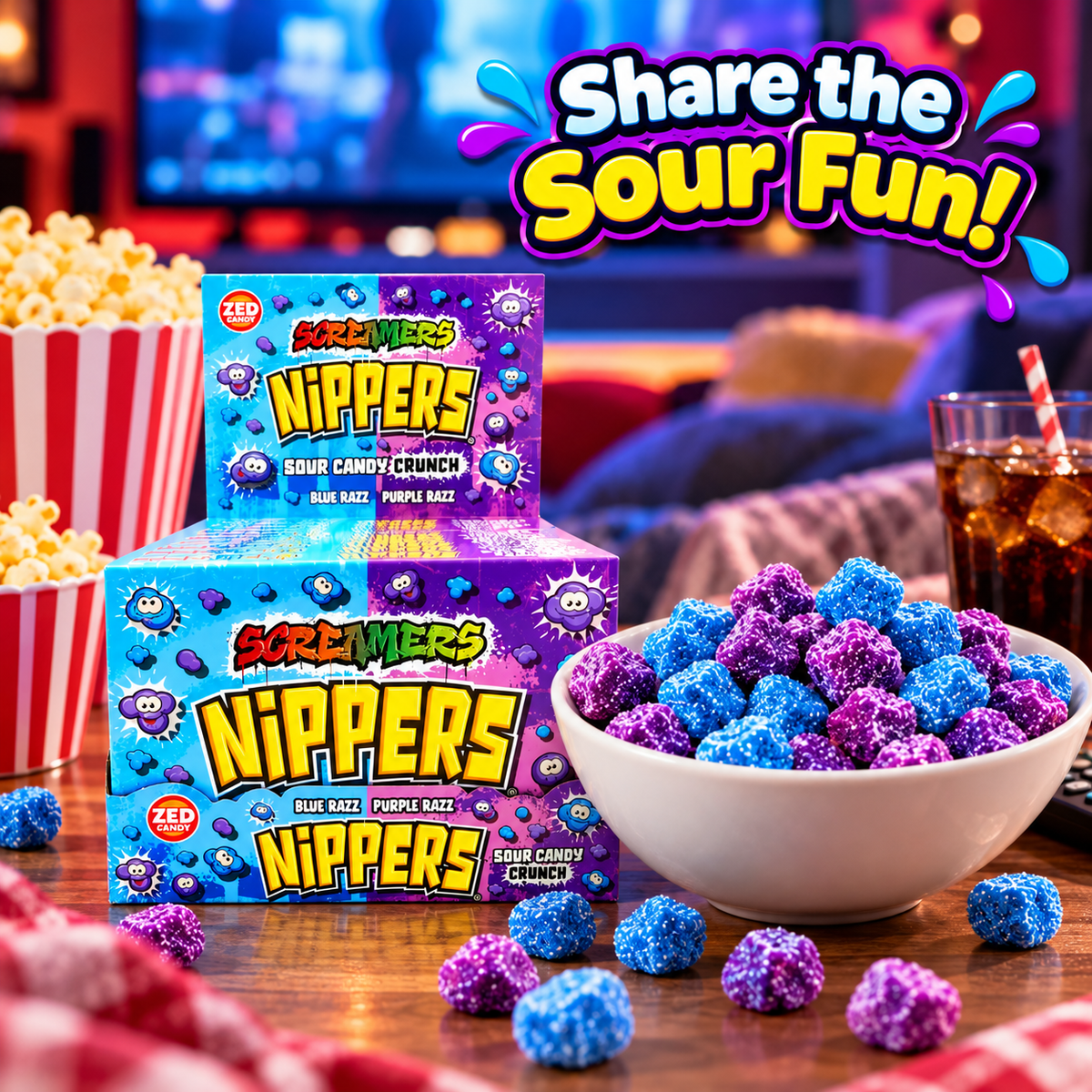 Zed Candy Screamers Nippers Blue & Purple Razz 140g | 2, 6 or 12 Boxes