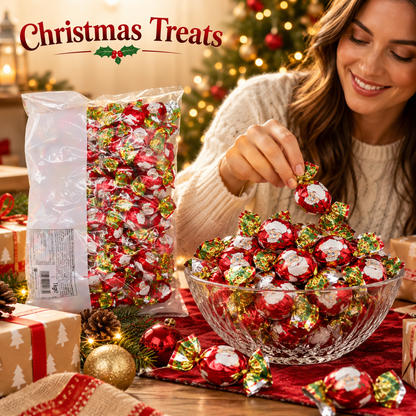 Creme Filled Milk Chocolate Santa Twists | Christmas Foil Wrapped Sweets