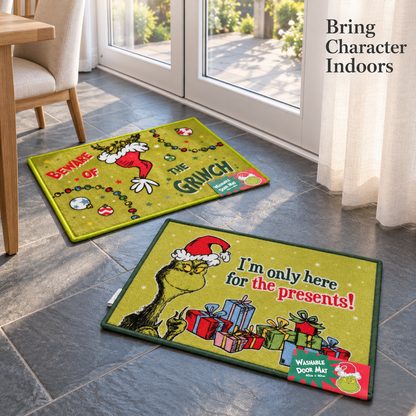 Grinch Christmas Door Mat 60 x 40cm Washable Festive Mat Single or Set of 2