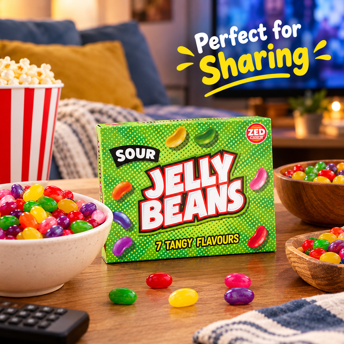 Zed Candy Sour Jelly Beans 120g Fruity Sweets Packs of 2, 6 or 12
