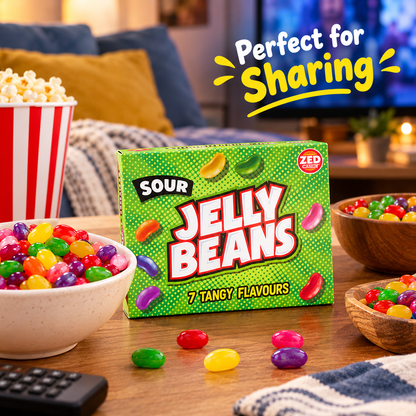 Zed Candy Sour Jelly Beans 120g Fruity Sweets Packs of 2, 6 or 12