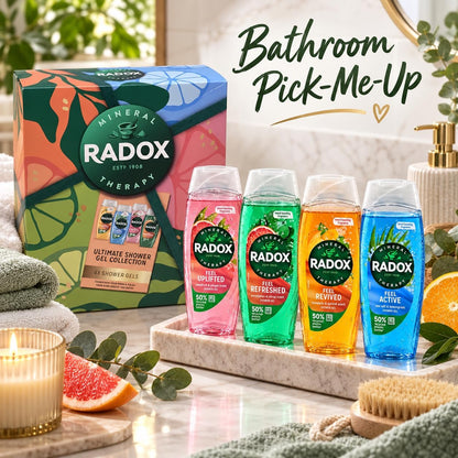 Shower Gel Gift Set 4 x 225ml | Assorted Fresh & Fruity Body Wash Collection | 900ml
