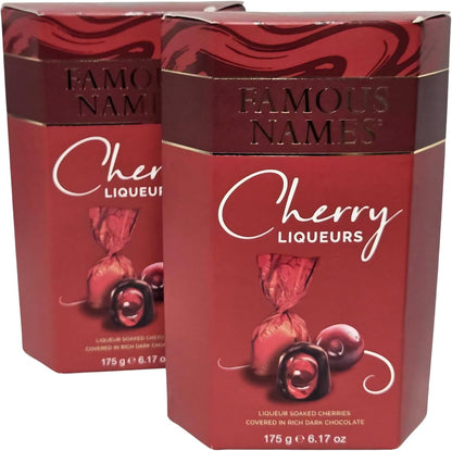 Cherry Liqueur Dark Chocolates 175g Gift Box Single or Pack of 2