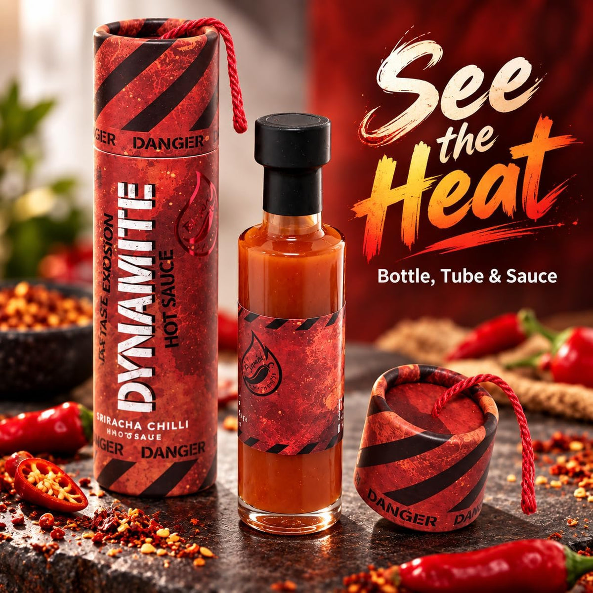 Dynamite Sriracha Chilli Hot Sauce Gift Set – 3 x 48ml