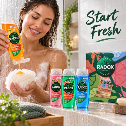 Shower Gel Gift Set 4 x 225ml | Assorted Fresh & Fruity Body Wash Collection | 900ml