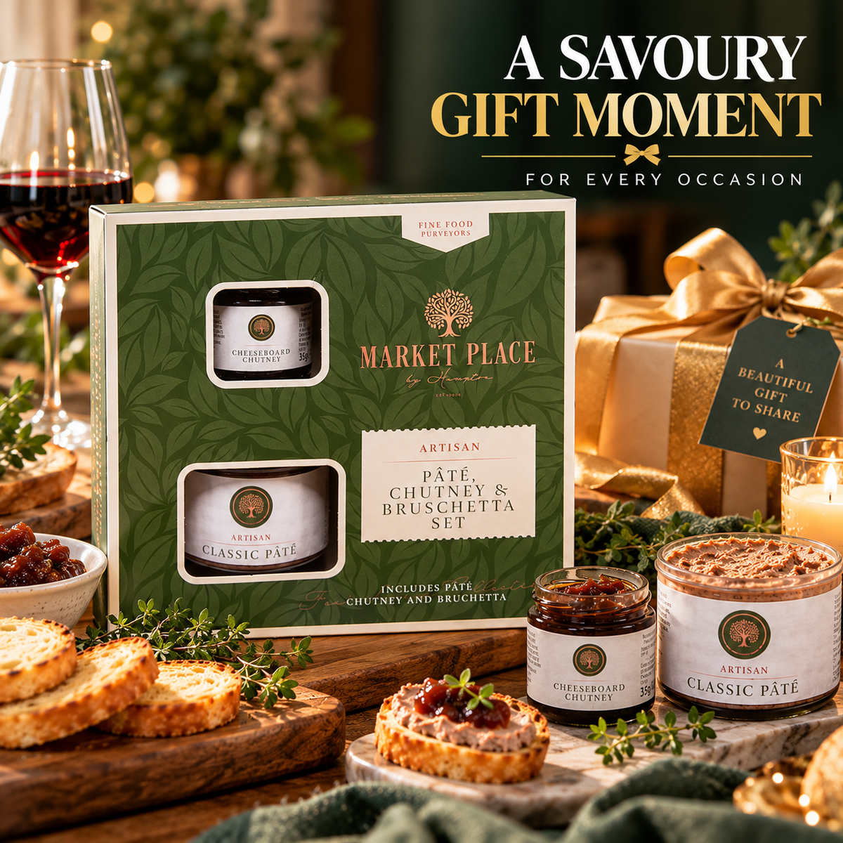 Market Place by Hampton Pâté Chutney & Bruschetta Gift Set 265g