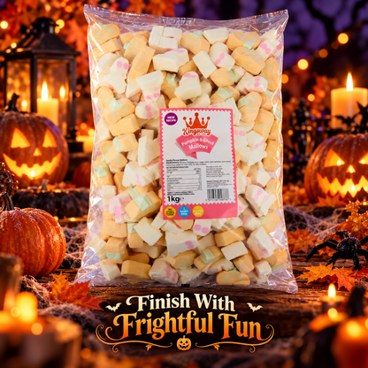 Pumpkin & Ghost Marshmallows 1kg | Vanilla Halloween Sweets for Parties & Pick n Mix