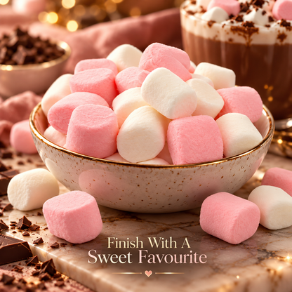 1kg Pink & White Mini Marshmallows | Halal Beef Gelatin Sweets for Baking, Hot Chocolate & Parties