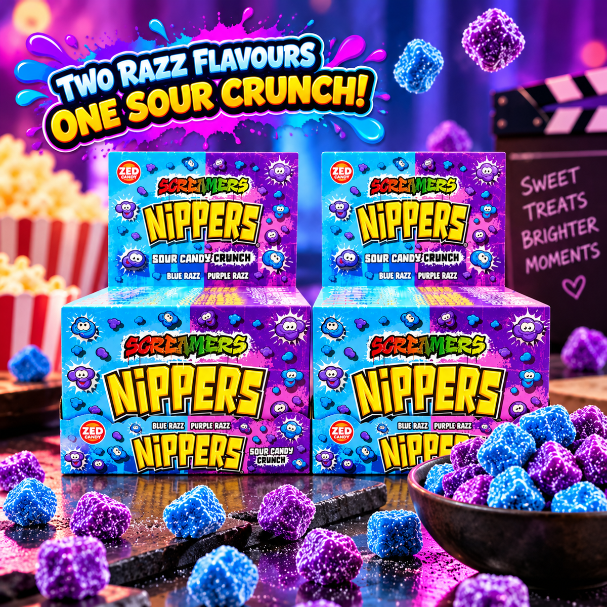 Zed Candy Screamers Nippers Blue & Purple Razz 140g | 2, 6 or 12 Boxes