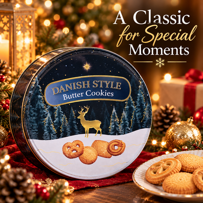 Danish Style Butter Cookies 300g | Christmas Reindeer Biscuit Tin
