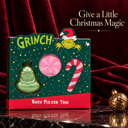 The Grinch Bath Fizzer Trio Gift Set 160g | 3 Christmas Bath Fizzers
