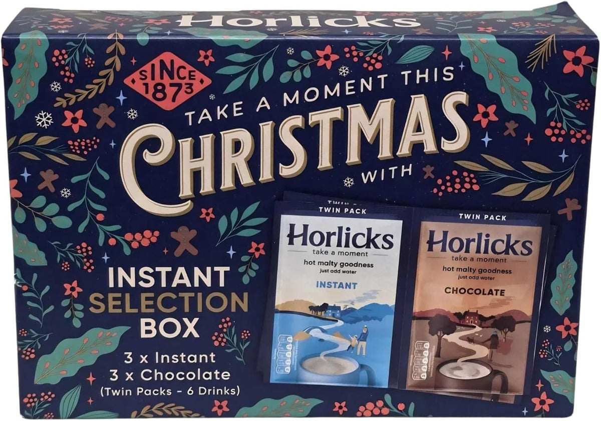 Horlicks Christmas Selection Box Original & Chocolate Malted Drinks 6 Sachets
