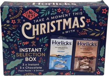 Horlicks Christmas Selection Box Original & Chocolate Malted Drinks 6 Sachets