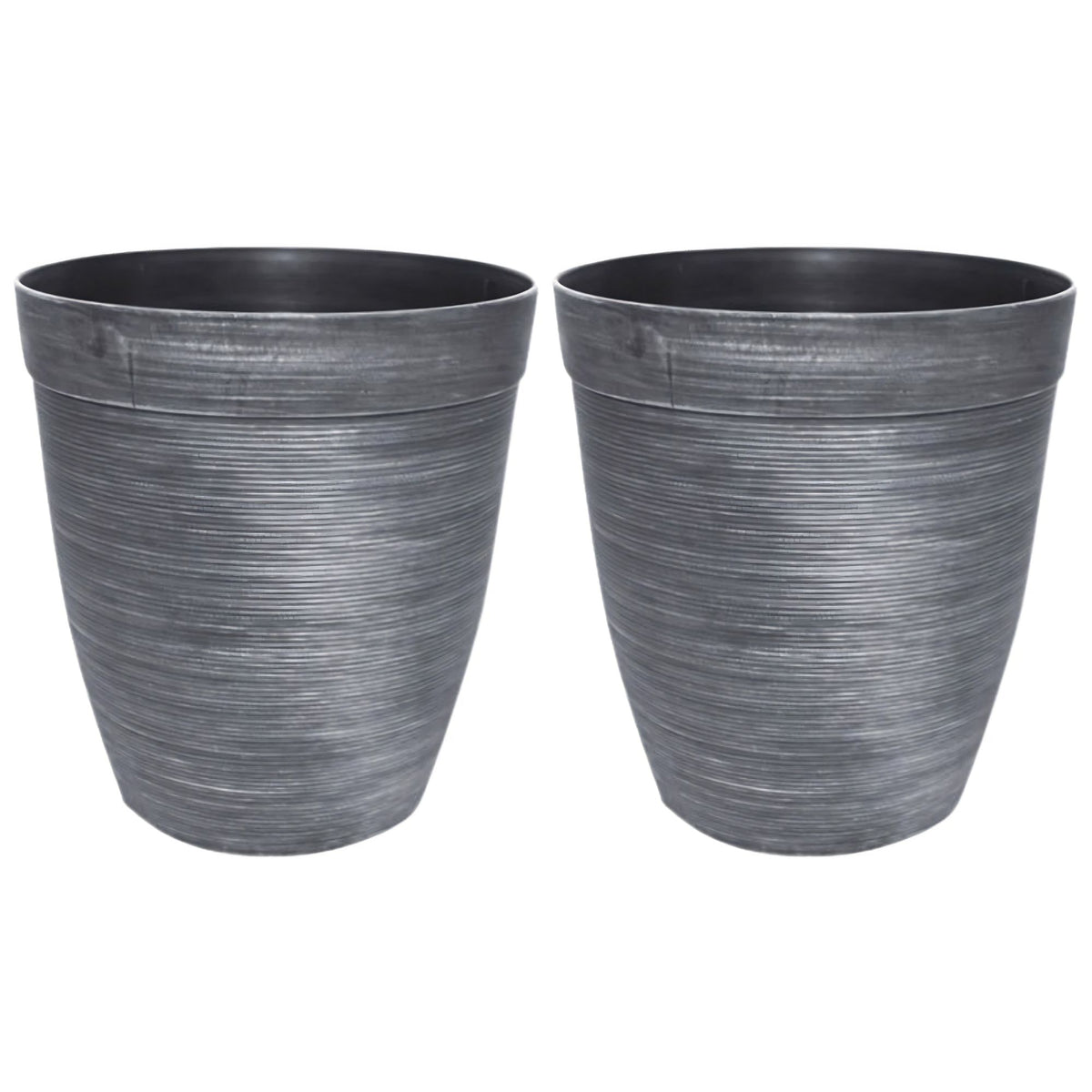Helix Tall Planter 10 Inch Metallic Silver 6L with Drainage Hole | Pack of 2, 5 or 10