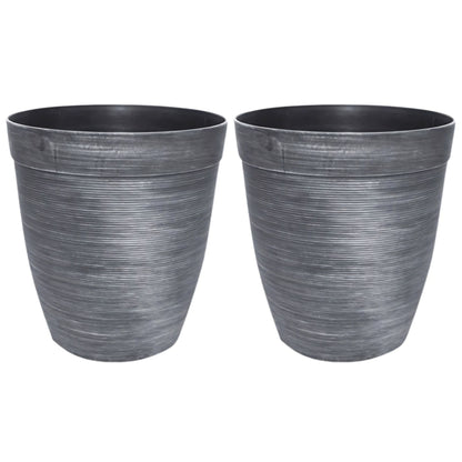 Helix Tall Planter 10 Inch Metallic Silver 6L with Drainage Hole | Pack of 2, 5 or 10