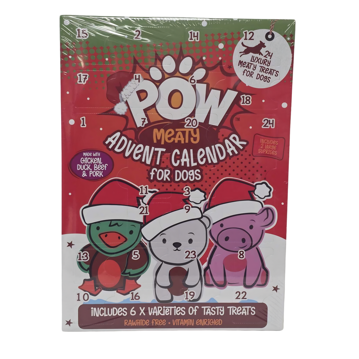 POW Meaty Advent Calendar for Dogs 24 Christmas Treats 126g