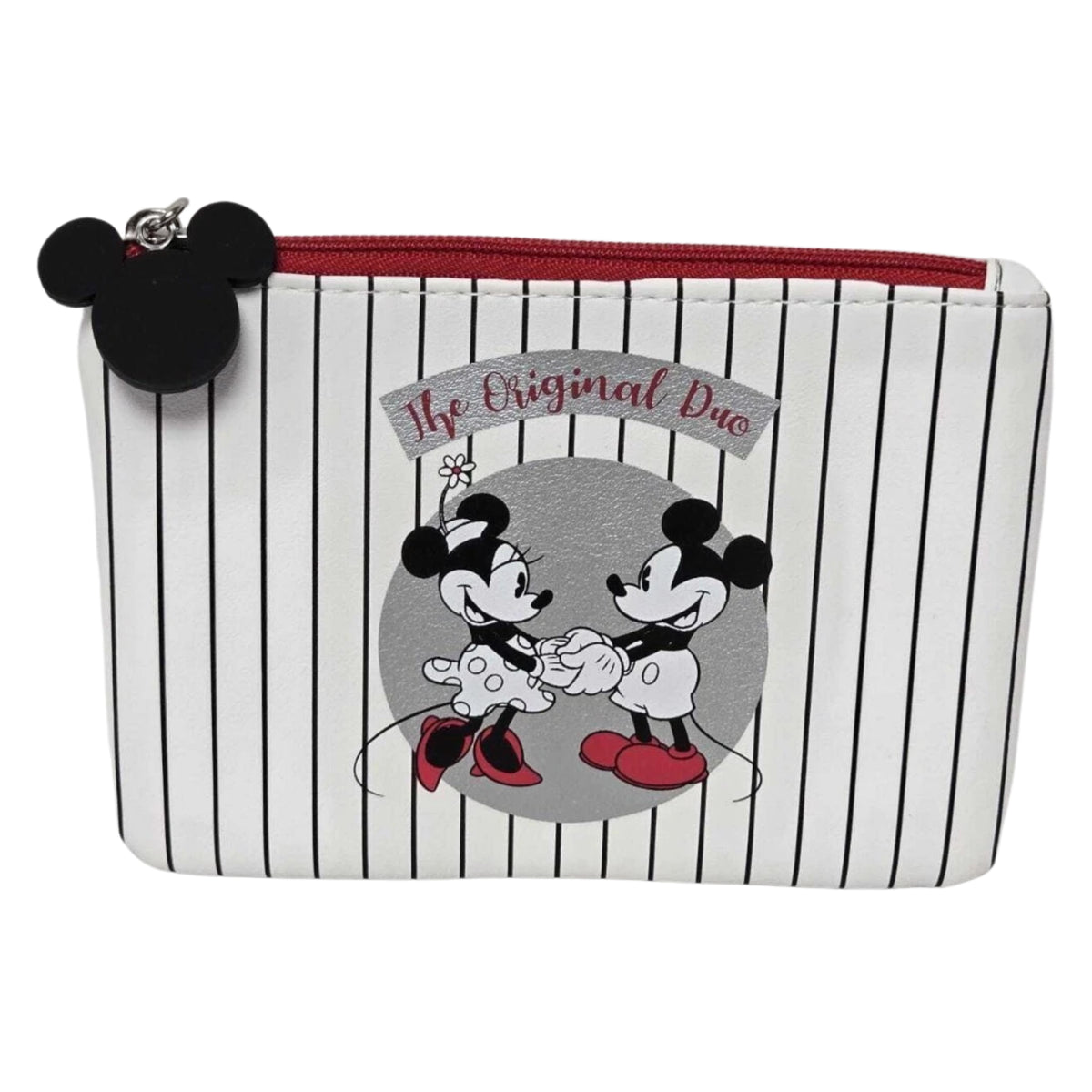 White & Black Striped Cosmetic Pouch Zip Makeup Bag 16 x 12cm