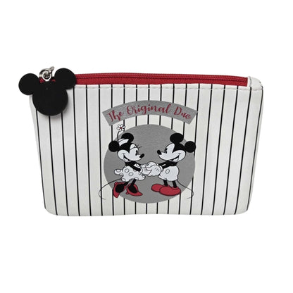 White & Black Striped Cosmetic Pouch Zip Makeup Bag 16 x 12cm