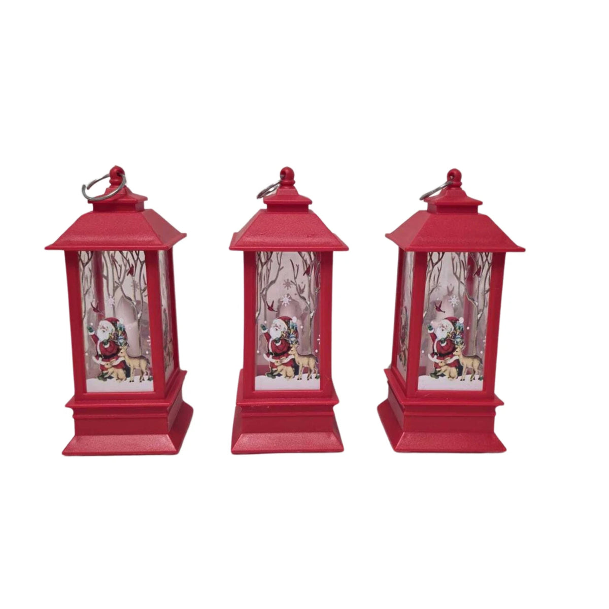 Christmas Decorative Light-Up Lantern Winter Scene Ornament 13cm