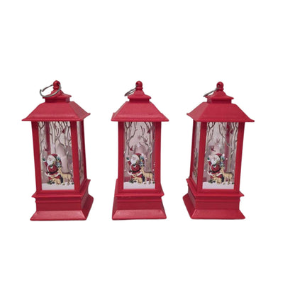 Christmas Decorative Light-Up Lantern Winter Scene Ornament 13cm
