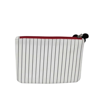 White & Black Striped Cosmetic Pouch Zip Makeup Bag 16 x 12cm