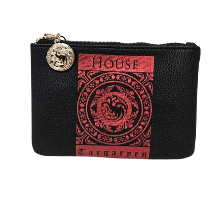 Game of Thrones Inspired House Zip Pouch Coin Purse with Sigil Charm