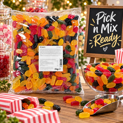 Assorted Wine Gums 3kg Bulk Bag Chewy Jelly Sweets Pick & Mix