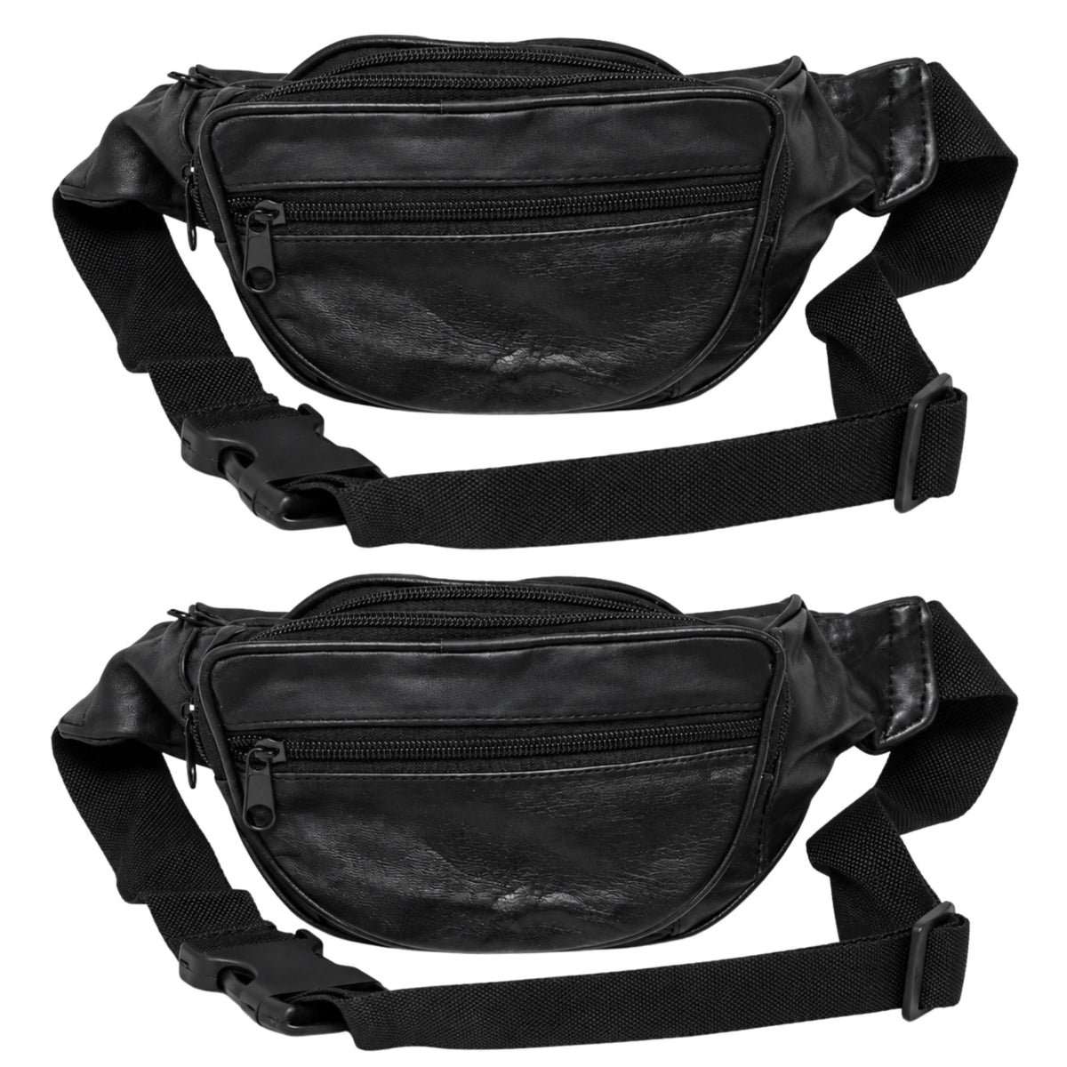 Black Waist Bum Bag Multi Pocket Travel Belt Pouch Adjustable Strap