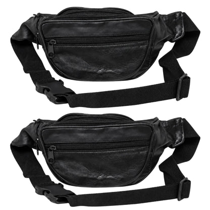 Black Waist Bum Bag Multi Pocket Travel Belt Pouch Adjustable Strap