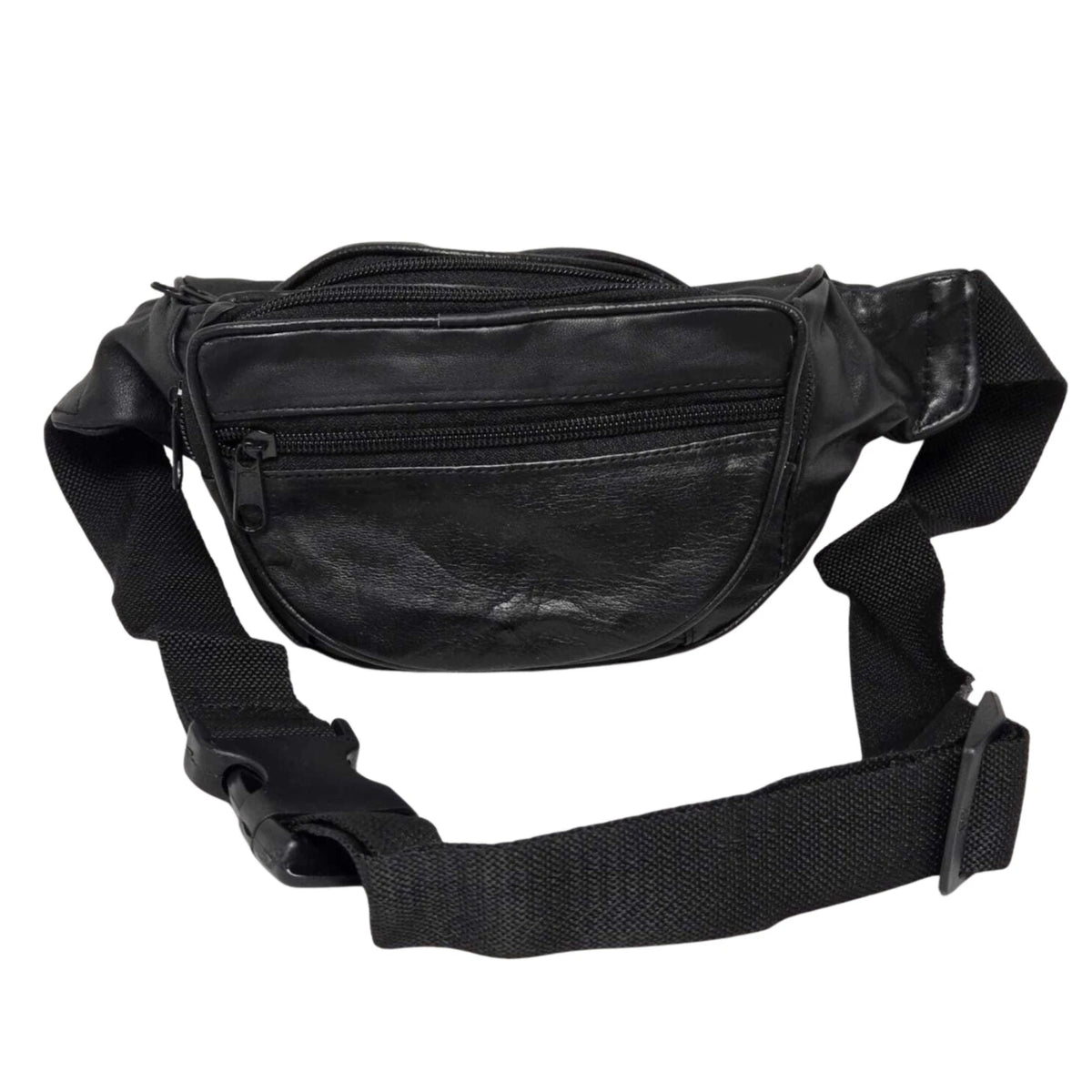 Black Waist Bum Bag Multi Pocket Travel Belt Pouch Adjustable Strap